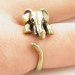 Gold Elephant Wrap Rings