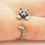 Leopard Animal Wrap Ring - Silver